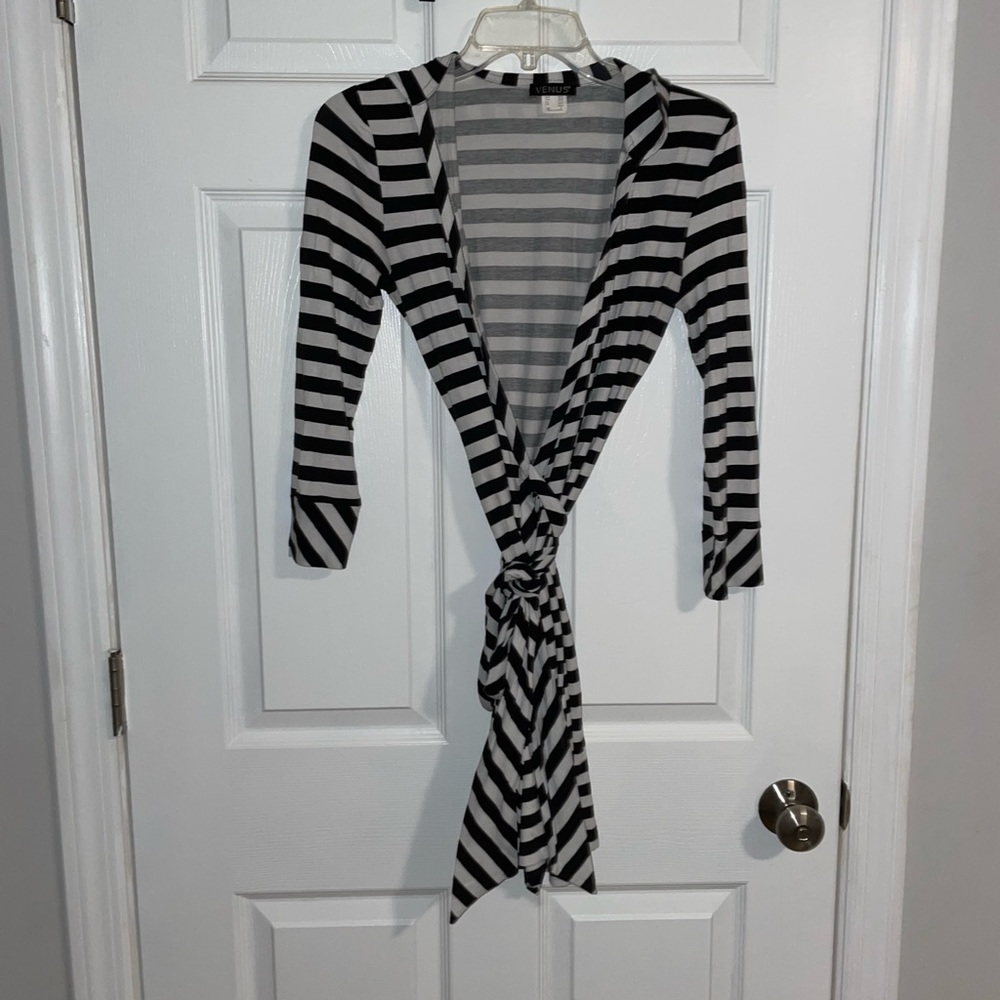 Venus wrap Striped print dress